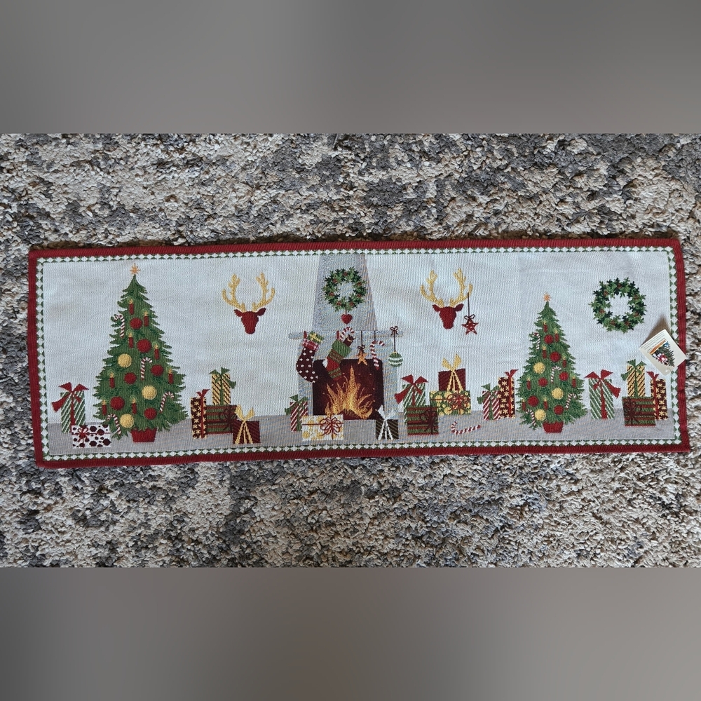 🎅🎅🎅Vntg Kathe Wohlfahrt Christmas Tapestry Table Runner NWT 38"x13"